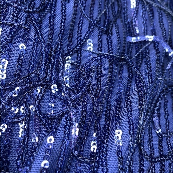 R and M Richards Classic Sequin Drop 20s Aesthetic Cap Sleeve Dress - Picture 10 of 11